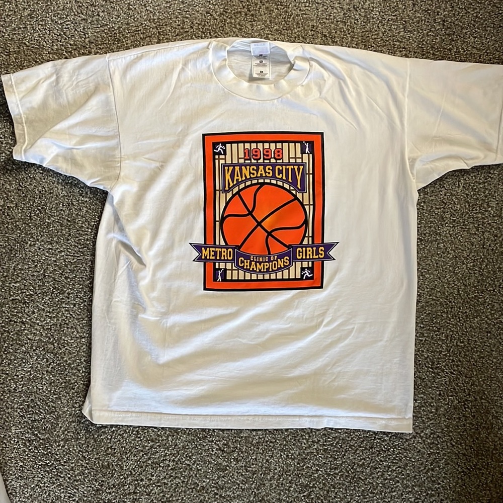 Basketball White Vintage 90s Sports Shirt XL